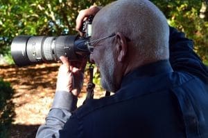 Professional videographer at work